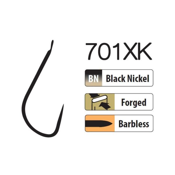 Trabucco XPS 701XK 12 Platten, Widerhakenloser Haken 25 Stück