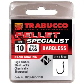   Trabucco Pellet Specialist 10 Öhr, Widerhakenloser Haken 15 Stk.