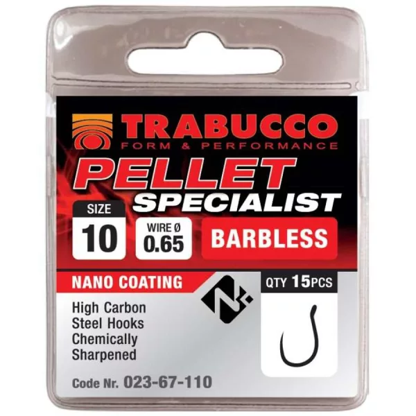 Trabucco Pellet Specialist 16 Öhr, Widerhakenloser Haken 15 Stk.