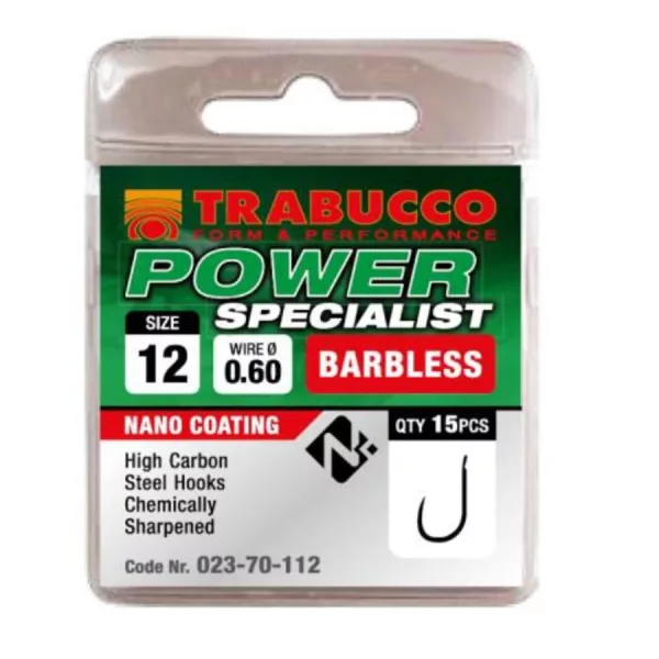 Trabucco Power Specialist 18 Plattenhaken ohne Widerhaken 15 Stk.