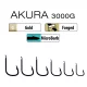 Trabucco Akura 3000G 10 Plättchen, Haken mit Widerhaken 15 Stk.