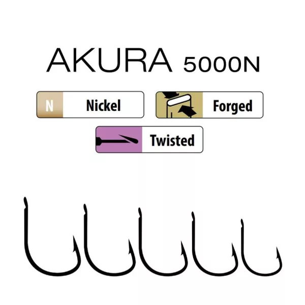 Trabucco Akura 5000N 08 Spatenhaken, Widerhakenhaken 15 Stk.