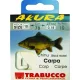 Trabucco Akura Carp 01 Plättchen, Widerhaken Monofil vorgebundener Haken 10Stk