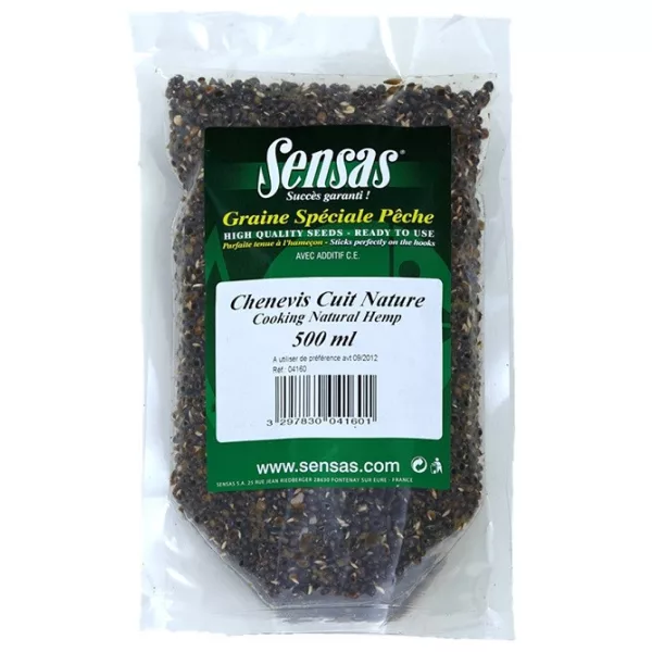 Sensas Hanf Gekocht Spezial Natur Hanfsaat 500ml