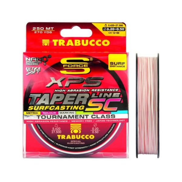 Trabucco Taper Line SC Surfcasting 250m 0,57-0,23mm Monofil Hauptschnur