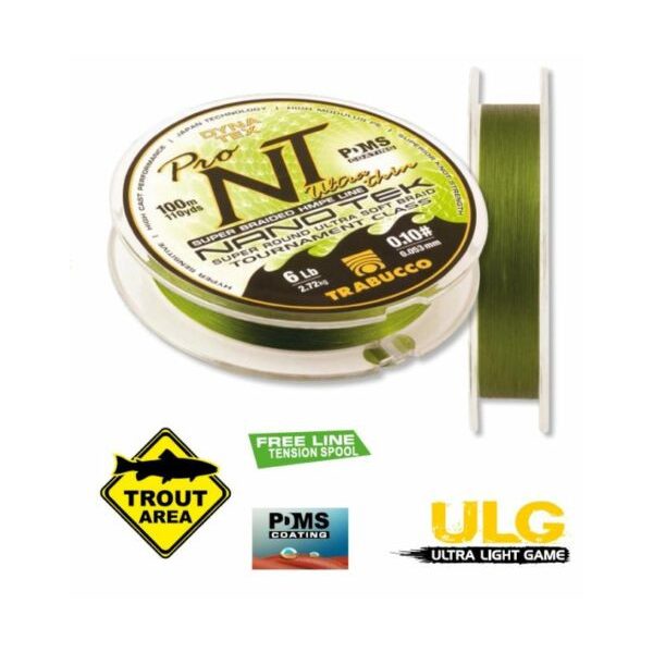 Trabucco Dyna-Tex Pro Nano Tek Ultra Thin 100m 0,072mm Geflochtene Hauptschnur