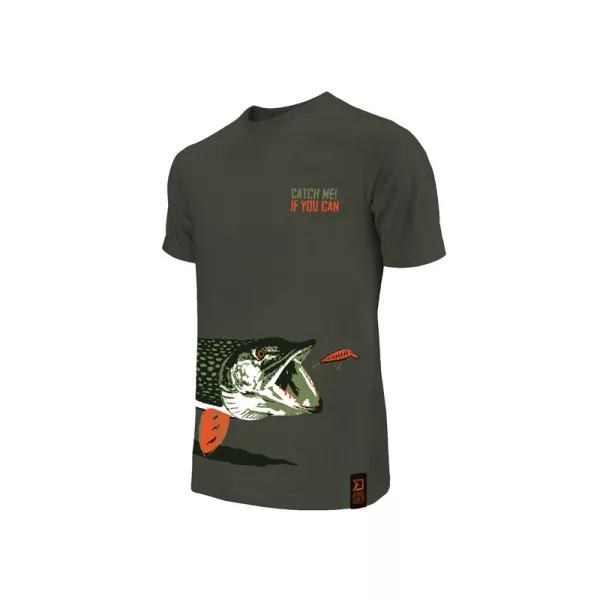 Delphin - Catch me! Hecht Dunkelgrün - T-Shirt - XXL