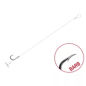   Delphin FLR Quickstop 8cm 0.30mm #4 Vorgebundenes Haken mit Widerhaken 6 Stk.