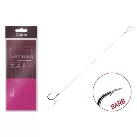   Delphin FLR D-Rig 8cm 0,22mm Größe 8 mit Öhr, vorgebundener Haken mit Widerhaken und Bait Spike 6 Stück