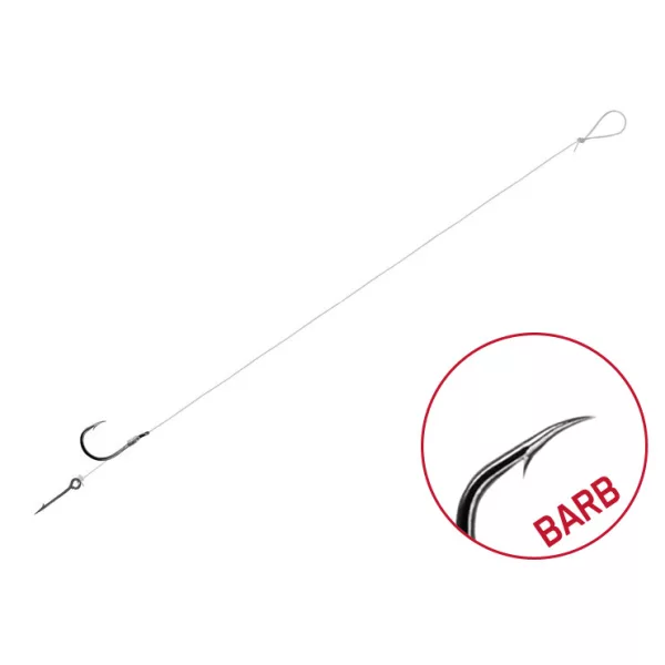 Delphin FLR Sting 8cm 0,22mm Größe 12 mit Öhr, vorgebundener Haken mit Widerhaken und Bait Spike 6 Stück