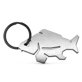 Delphin Carpener Flaschenöffner-Schlüsselanhänger Silber