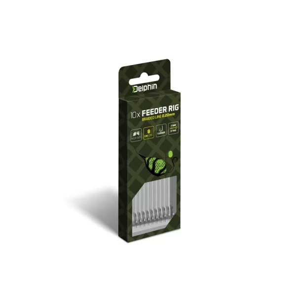 Delphin Braided Sting Feeder Rig 12cm Geflochten Vorgebunden 6 Turner Haken 10Stk