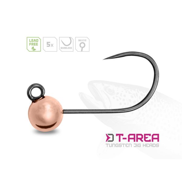 Delphin T-Area BL Tungsten Jig 6,4mm 2,2gr 4 Kupfer Micro Jig Kopf 5 Stk.