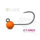 Delphin T-Area BL Tungsten Jig 5,5mm 1,5gr 4 Fluo Orange Micro Jig Kopf 5db
