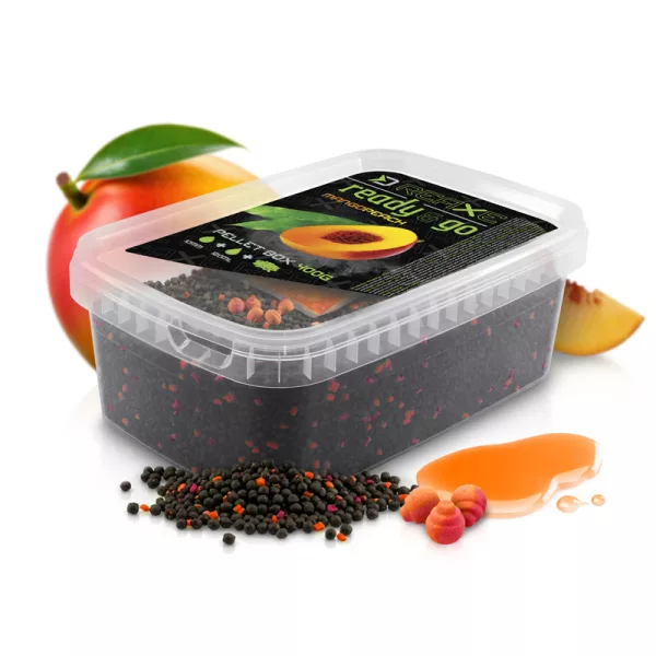 Delphin Reaxe Ready&Go Mango-Pfirsich Pellet Box 400gr + 120ml Booster und 10mm Wafters