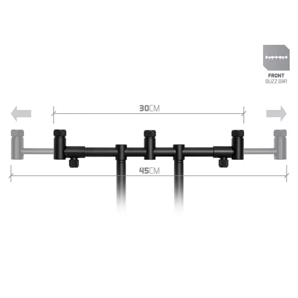 Delphin RPX ProMax BlackWay Vorderer FlexiMag Buzz Bar für 3 Ruten 30-45cm