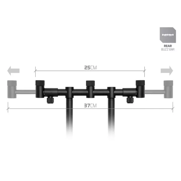 Delphin RPX ProMax BlackWay Hinterer Flexi Buzz Bar für 3 Ruten 25-37cm