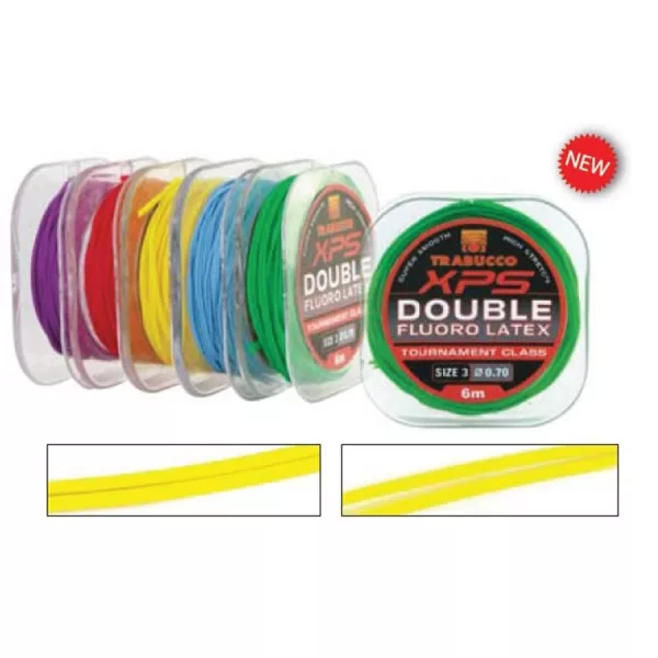Trabucco Double Fluoro Latex 5/0,9mm 6m Massiver Kopfrutengummi