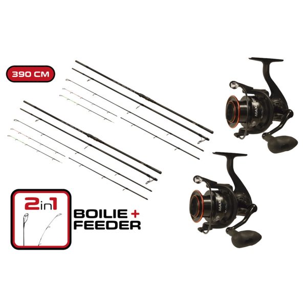 Carp Expert Max2 Double Tip 3,90m Rute Max2 DT 6000 Rolle Duopack