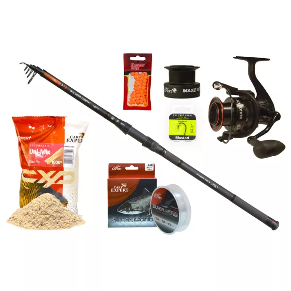 Carp Expert Silver Carp Power Tele Silberkarpfen-Set mit Futtermittel