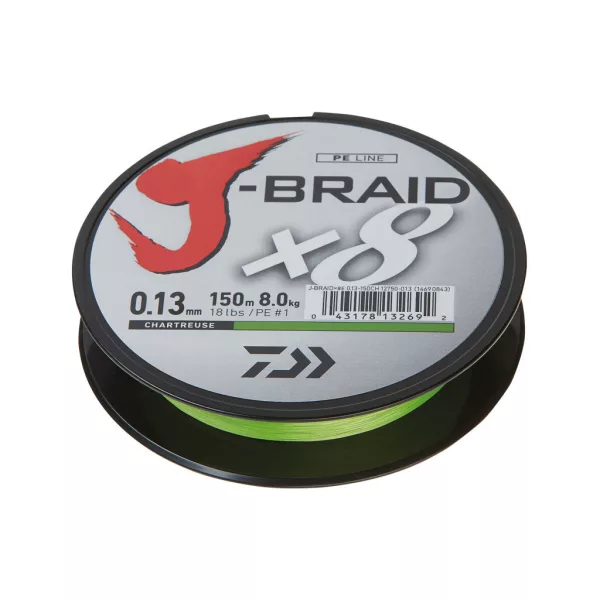 Daiwa J-Braid X8 Chartreuse 0,06mm 300m Geflochtene Hauptschnur