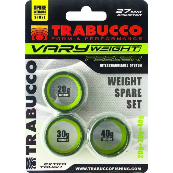 Trabucco Vary Weight Distance Cage Feeder 30gr, 40gr, 50gr Feederkorb Gewicht Set