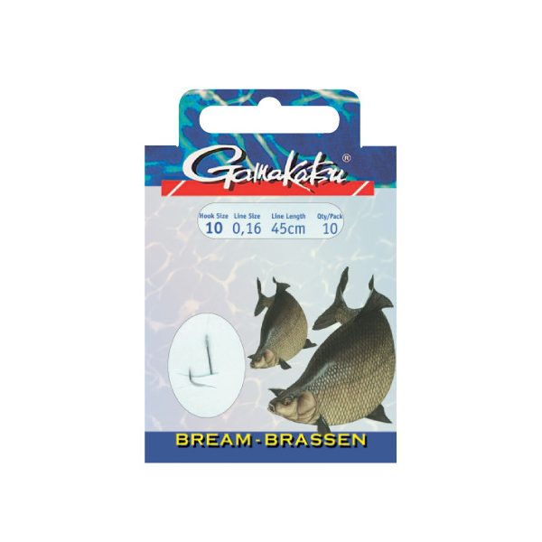 Gamakatsu Bream vorgebunden Silber 10 10Stk/Packung Plättchenhaken Widerhaken Boiliehaken