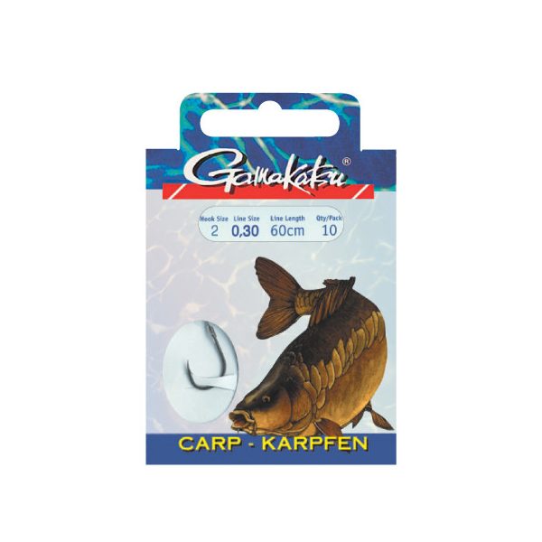 Gamakatsu Carp vorgebunden Schwarz 6 10Stk/Packung Plättchenhaken Widerhaken Boiliehaken
