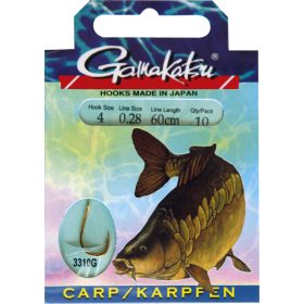   Gamakatsu Carp vorgebunden Gold 10 10Stk/Packung Plättchenhaken Widerhaken Boiliehaken