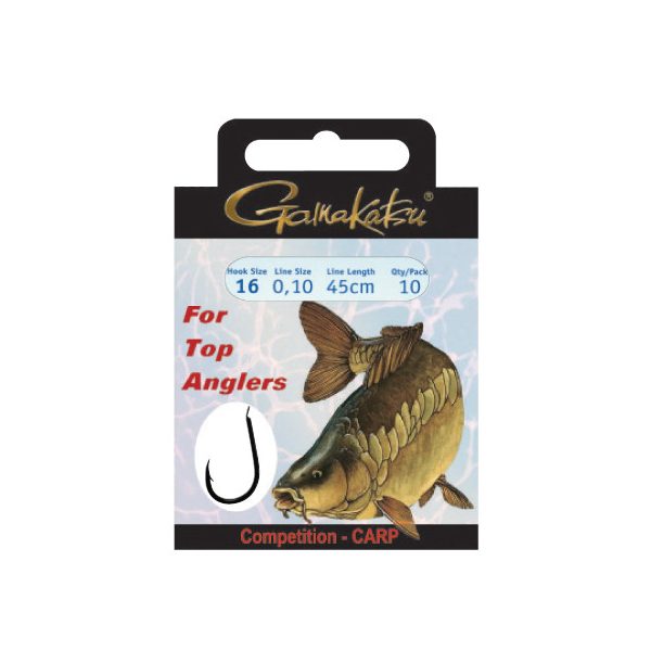 Gamakatsu Vorgebunden BKS Bronze 12 10 Stk./Packung Ohne Öhr Mit Widerhaken Karpfenhaken