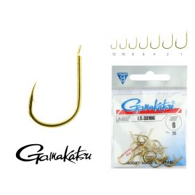   Gamakatsu LS-3310G/006 Gold 6 25 Stk./Packung Karpfenhaken mit Plättchen und Widerhaken