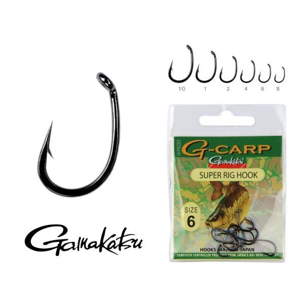 Gamakatsu G-Carp pop-up Schwarz 2 10 Stk./Packung Mit Öhr Mit Widerhaken Karpfenhaken