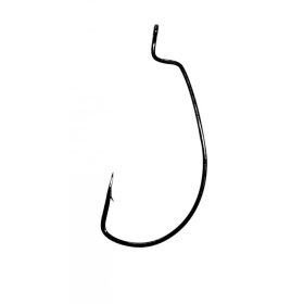   Gamakatsu Worm Offset Schwarz 5/0 5 Stk./Packung mit Öhr, mit Widerhaken Raubfischhaken