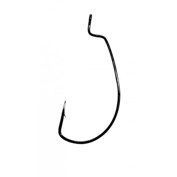 Gamakatsu Worm Offset Schwarz 5/0 5 Stk./Packung mit Öhr, mit Widerhaken Raubfischhaken