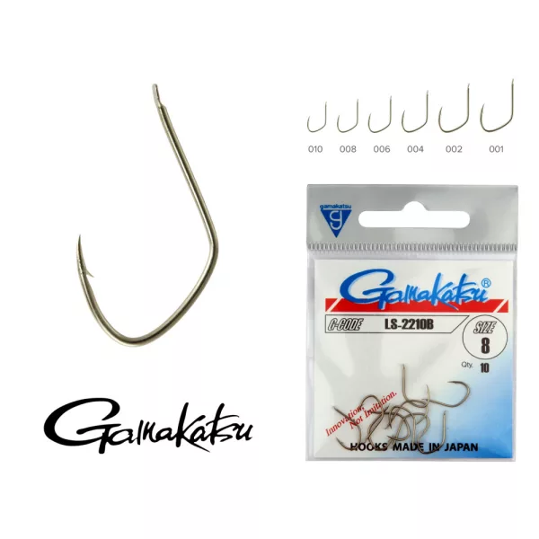 Gamakatsu LS-2210B/001 Bronze 1 10 Stück/Packung Feederhaken mit Plättchen und Widerhaken