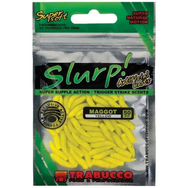 Trabucco Slurp Bait Maggot Yellow Gelber Kunstmade 50 Stk.