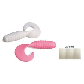   Trabucco Yummy Bait Curly Tail Natur 4cm Plastikköder 8 Stück