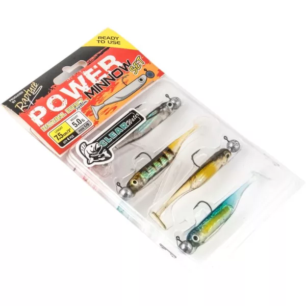 Rapture Power Minnow Set Shad Tail Clear Water 7,5cm 5gr Weichgummiköder 4 Stück