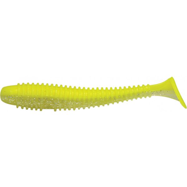 Rapture Ribbed Swing Shad 7cm Chartreuse Geist Plastikköder 12 Stk.