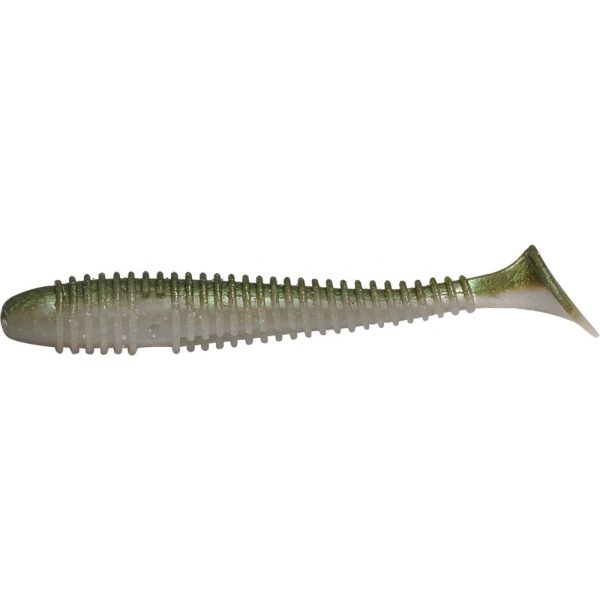 Rapture Ribbed Swing Shad 9,5cm Wassermelone-Perle Gummiköder 7 Stk.