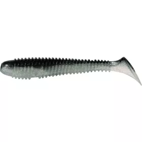  Rapture Ribbed Swing Shad 4cm Black Silver Plastikköder 14 Stück