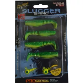   Rapture Slugger Shad Set 5,5cm Limettengelb 4+2 Stk. Kunstköder Set