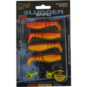   Rapture Slugger Shad Set 5,5cm Flammengelb 4+2 Stk. Kunstköder Set