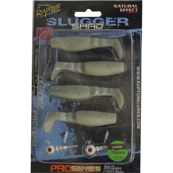 Rapture Slugger Shad Set 7,5cm Glowing 4+2 Stk. Kunstköder-Set