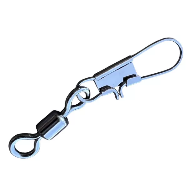 Sasame Black Nikkel 2 Extra Starker Tonnenwirbel mit Sicherheitskarabiner 4 Stk.