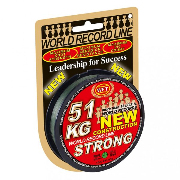 GEFLOCHTENE SCHNUR WFT NEW GREEN 51KG 0,32mm 300m - Hauptschnur - Geflochtene Schnur