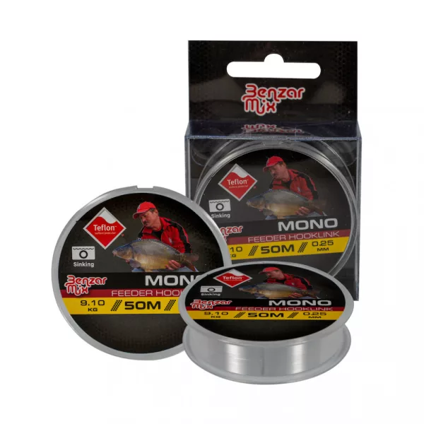 BENZÁR MONO FEEDER HOOKLINK 0,10 50M 2,1KG - Vorfachschnur - Fluorocarbon