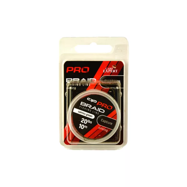 Carp Expert Pro Capture Camou Green 20lbs Geflochtene Sinkende Vorfachschnur 10m