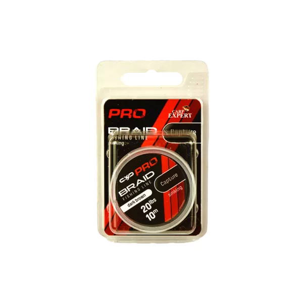 Carp Expert Pro Capture Dark Brown 30lbs Geflochtene Sinkende Vorfachschnur 10m