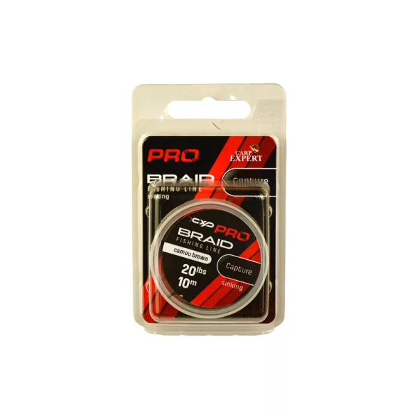 Carp Expert Pro Capture Camou Brown 30lbs Geflochtene Sinkende Vorfachschnur 10m